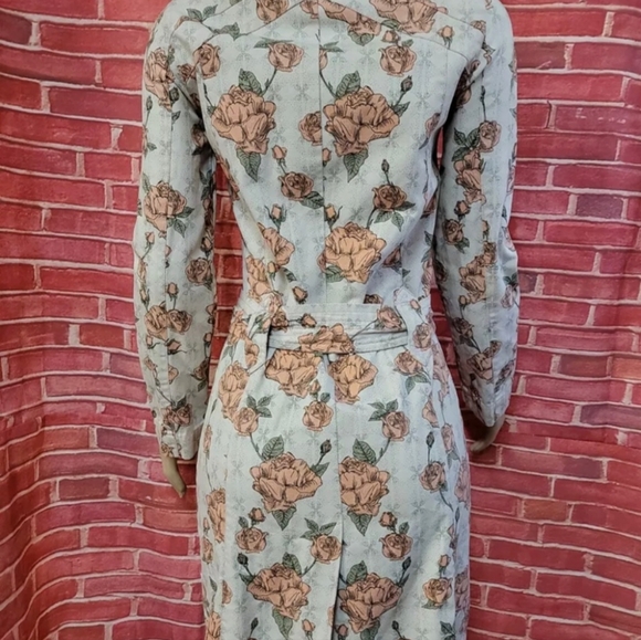 Floral print belted walking coat - Picture 4 of 9